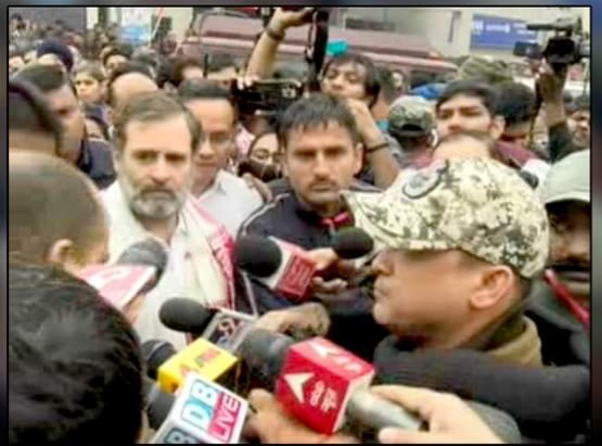  राहुल गांधी के काफिले को बटद्रवा सत्र जाने से पुलिस ने रोका