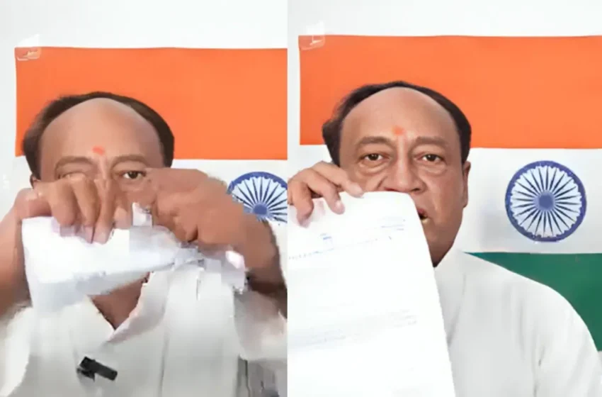  तो इस कारण निकाले गए लक्ष्मण सिंह,राहुल गांधी पर बरसे,कैमरे के सामने फाड़ा पत्र