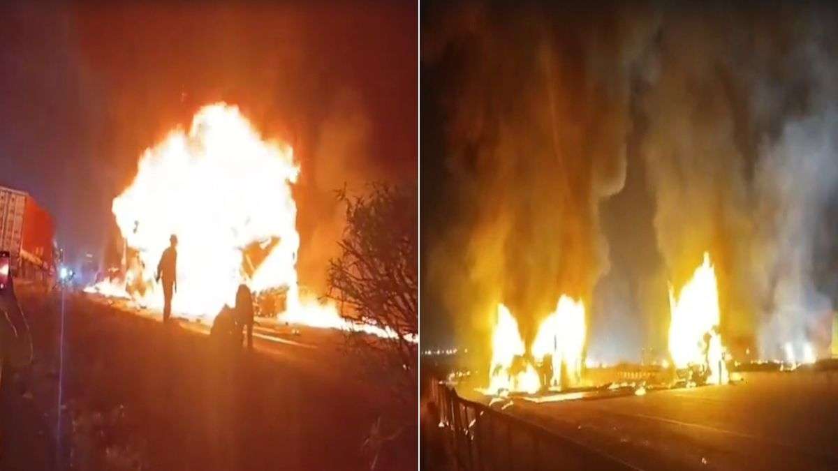 कर्नाटक में भीषण सड़क हादसा: चित्रदुर्ग में ट्रक और लग्जरी बस की टक्कर के बाद लगी आग, 9 यात्रियों की जिंदा जलकर मौत, संख्या बढ़ने की आशंका